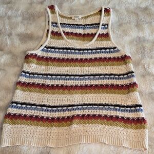 a.n.a Multicolor Striped Knit Tank Top